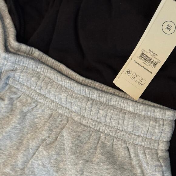2-Pack of Black and Grey Better Cotton Fleece Women’s Shorts XXL - Picture 2 of 3